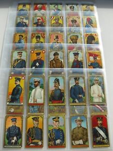 c1910's T80 Tobacco Cards - Military Series Blank Back - Complete 50 Card Set!!!