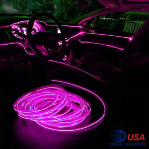 Pink LED Auto Car Interior Decor Atmosphere Wire Strip Light Lamp Accessories