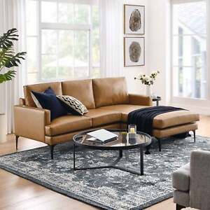 New ListingEvermore Right-Facing Vegan Leather Sectional Sofa