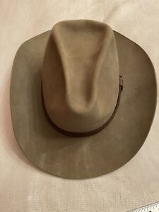 Vintage Stetson JBS Silver Sand 3x Beaver 7 5/8 Western Cowboy Hat Wool Felt