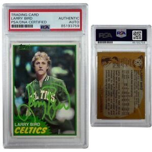1981 Larry Bird Autographed Topps #4 White Ink PSA Authentic Auto