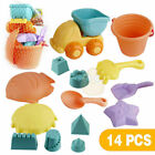 14Pcs Kids Beach Sand Toys Set Bucket Shove Tool Castle Sand Mold Toys Castle