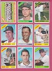 1966 Topps Baseball Cards #204-#479 - commons in various conditions