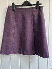 Hobbs Marilyn Anselm Skirt Purple Tweed Skirt UK8 100% Wool Short Vintage