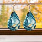 Water Drop Blue Ocean Leather Earrings - Stylish Dangle Jewelry for Women