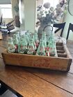 20 Vintage Coca Cola Glass Bottles With Yellow Coca Cola Crate