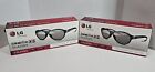LG Cinema 3D HDTV Active Glasses AG-F310 Lot 2 Boxes With 2 Pair Each Box Black