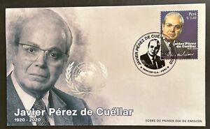 Perú Fdc 2021 100 años del nacimiento de Javier Pérez de Cuellar.