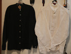 2 Size L Men's Western Banded Collar Shirts Wah Maker / Wahmaker Black & White