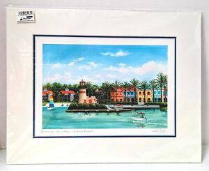 Disney Parks Caribbean Beach Resort Lighthouse Print By Larry Dotson 11”x14” NEW