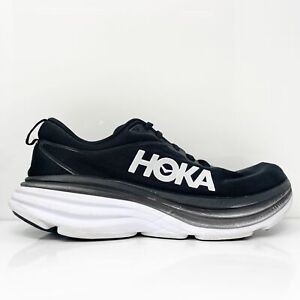 Hoka One One Mens Bondi 8 1123202 BWHT Black Running Shoes Sneakers Size 12 D