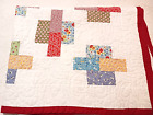 Pretty Handmade Patchwork Throw Quilt  Feed Sack Repro Fabrics 38x50