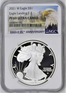 New Listing2021 w proof silver eagle type 2 ngc pf 69 ultra cameo mountain label