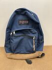 Jansport Backpack blue suede leather bottom bookbag hiking school student
