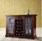 0Home Mini Bar Liquor Cabinet Display Case Furniture Wood Wine Bottle Rack Brown