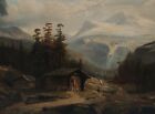 Clearance Sale to Collect Transfer Painting Alps Hut Landscape