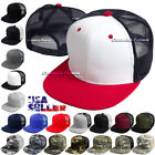 Baseball Cap Trucker Hat Mesh Snapback Adjustable Solid Plain Flat Men Hats Caps