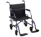 New ListingCarex Transport Wheelchair With 19 inch Seat - Folding Transport Chair with Foot