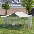 Outdoor Pet Dog Run House Kennel Shade Cage Enclosure w/Cover Galvanized Playpen
