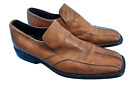 Bostonian Shoes Mens Leather Brown Slip On Dress Brogue Size 11
