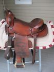 15'' Brown leather Western Barrel/Trail  saddle QH  BARS