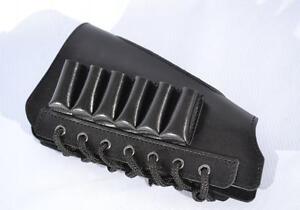 Leather Shotgun Shell Cartridge Buttstock Holder Cover Rest Padded 12 GA New