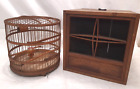 REDUCED- Antique Japanese Hand Made BAMBOO WOOD BIRD CAGE  CARRY BOX C.1930s #1