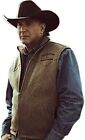 Men's Yellowstone John Dutton Brown Kevin Costner Wool Vest, EL