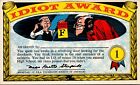 Postcard~Nutty Awards~Topps~Idiot Award~1964~Unposted