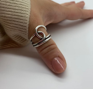 Handmade adjustable Solid 925 Sterling Silver Heavy Pure Ring For Women Gift For