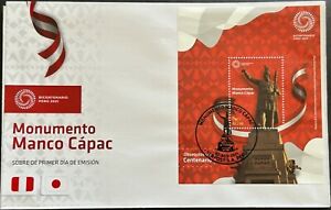 Perú Fdc 2021 Bicentenario: Monumento a Manco Cápac