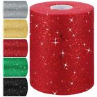 Glitter Tulle Fabric 6 Inch by 100 Yards Tulle Fabric Rolls Tulle Ribbon Glit...