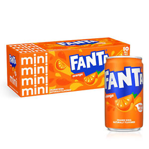 Fanta Orange Soda Fruit Flavored Soft Drink, 7.5 fl oz, 10 Pack