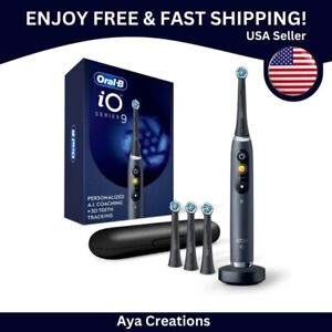 Oral-B iO Series 9 Electric Toothbrush,4 Brush Heads, Black Onyx, Smart Dental