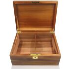 Wood Box Large Decorative Wooden Storage Box With Hinged Lid And Locking Key Pre