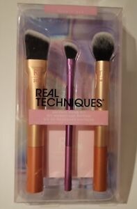 Real Techniques Perfect Finish Kit Brush Set (3 brushes) NEW (DMG-See Photos)