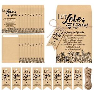 100 Sets Let Love Grow Wedding Party Favors Set Include Seed Packets Self Adh...