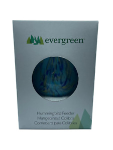 Brand NEW Evergreen Hummingbird Feeder Glass Orb Hand Blown with Tube Blue