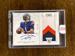 2021 Panini National Treasures Justin Fields Crossover Jersey # RPA Sealed