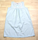 90s Simply Basic Short Cotton Nightgown Prairie Granny VTG 1990s Blue Feminine