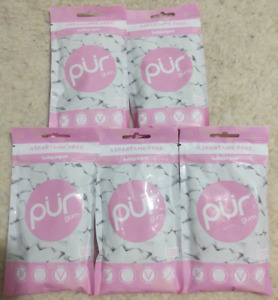 5 New PUR Xylitol Chewing Gum 55 Pieces Each Aspartame Sugar Free Bubblegum