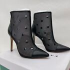 Katy Perry Mesh Cap-Toe Ankle Boots - The Jeffree in Black Silver Size 8.5