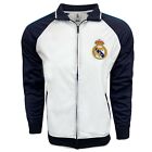 Real Madrid White Full Zip Track Jacket, Licensed Real Madrid Jacket