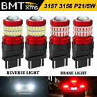 3157 3156 Car LED Reverse Brake Tail Stop Signal Light Kit Bulbs White & Red