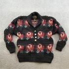 Eddie Bauer Cardigan Sweater Womens XS Petite Black Wool Blend Shawl Neck 47066