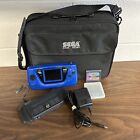 Blue Sega Game Gear Console W/ Case, Game, Ac Adapter, & Power Pak Tested READ