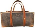 Buffalo Bison Leather Tote Tool Bag -  Ammo, Gardening, Outdoorsmen, Heavy Duty