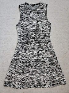 Theory Sleeveless Sweater Dress - Alancy Tweedscape - Black White Size Medium M