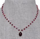 Ruby Studded Pendant Beaded With Ruby Chain In .925 Sterling Silver CP1056