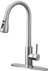 Single Handle Stainless Steel Kitchen Faucet w/Sprayer Sink Pull Down Mixer Tap
